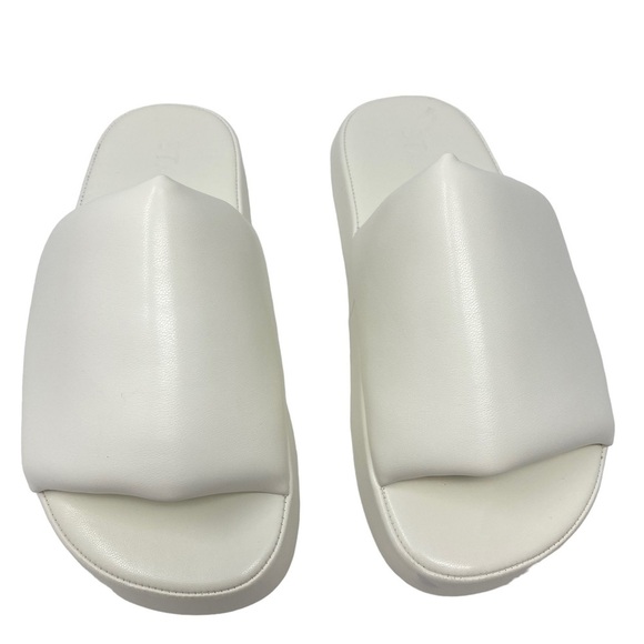 STAND STUDIO Tuva Slippers Sz 5 Women's White Faux Leather Slip On - Picture 4 of 12